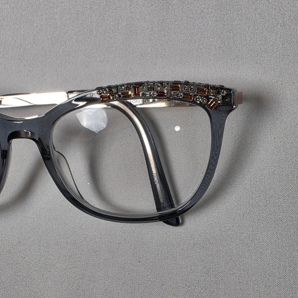 bebe Eyeglasses Womens 52-17-140 Aqua Crystal BB5179 Swarkovski Crystals Frames